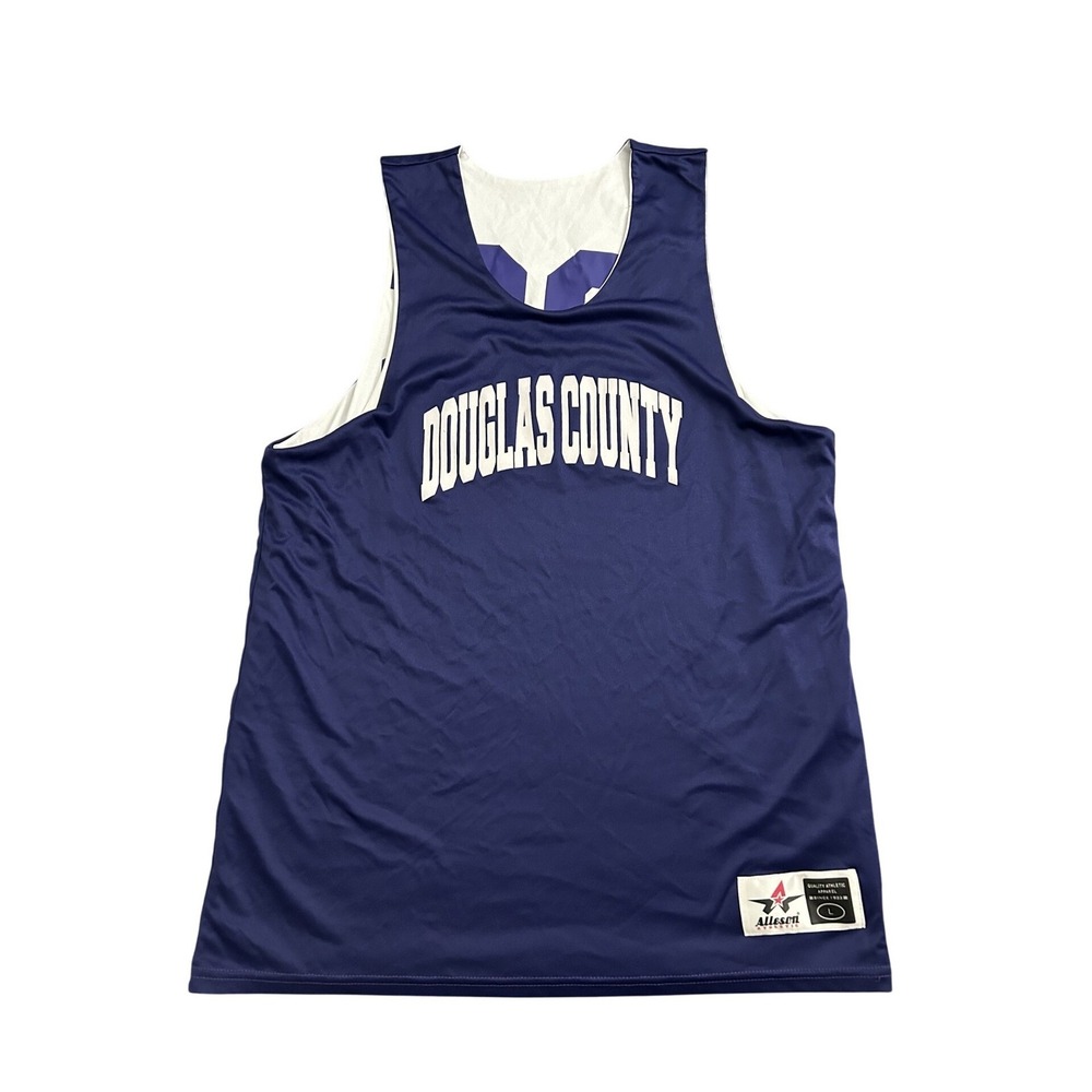 Alleson Athletic Basketball Jersey Mens L Navy Blue Excellent Reversible 20